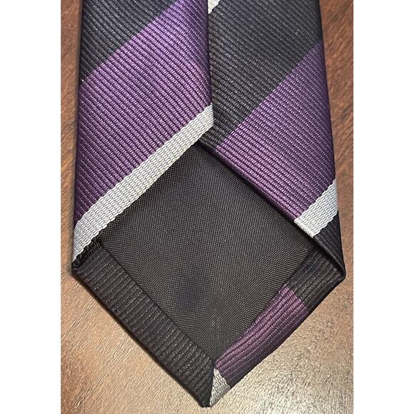 Aldo Purple Black Gray 100% Polyester Men’s Neck Tie Made In China - Picture 2 of 9